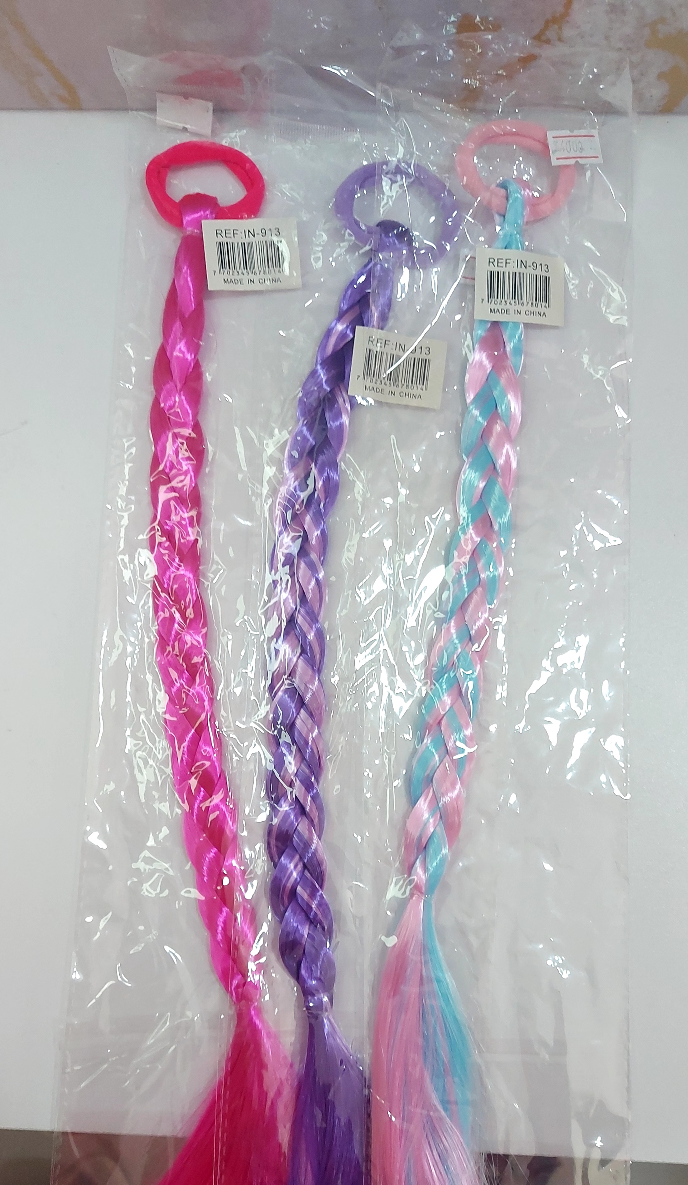 coletas con trenza sintética